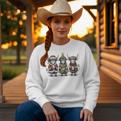 3 Cow Christmas Sweatshirt
