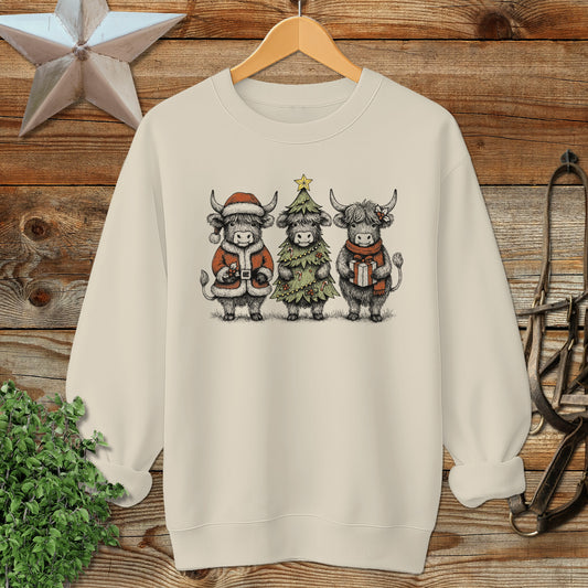 3 Cow Christmas Sweatshirt