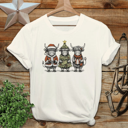 3 Cow Christmas T-shirt