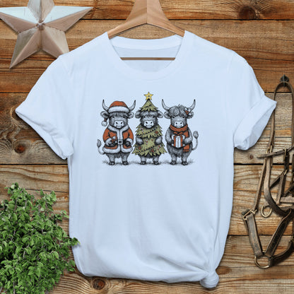 3 Cow Christmas T-shirt