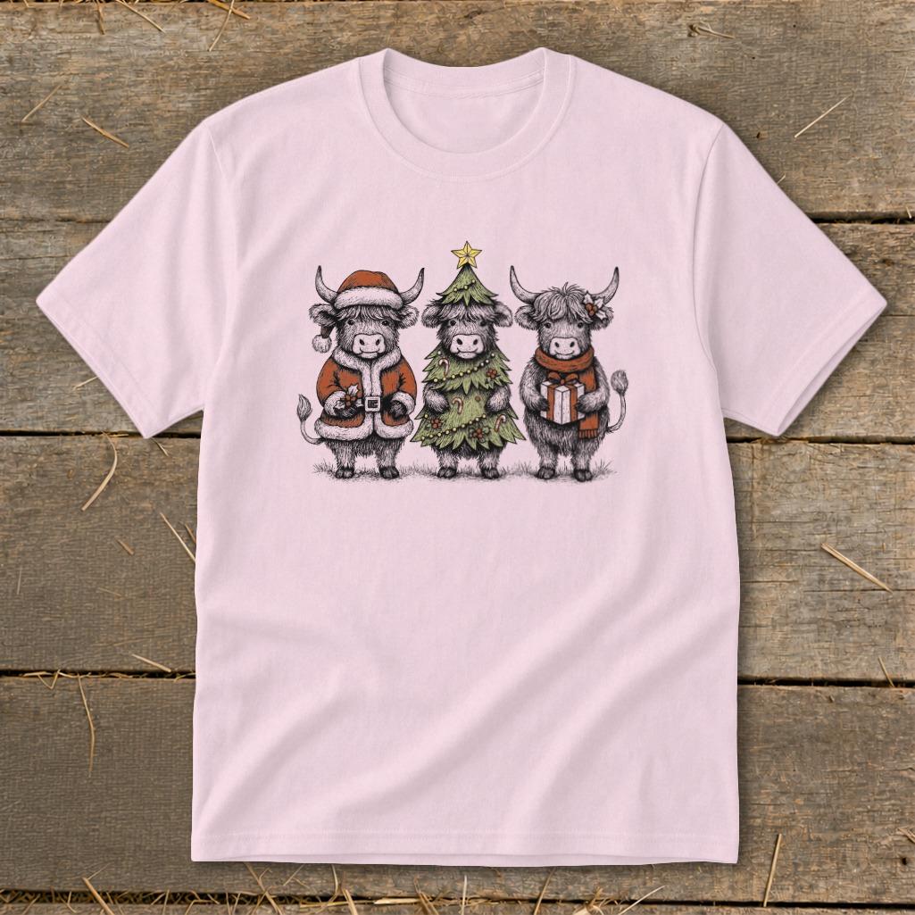3 Cow Christmas Youth Tee