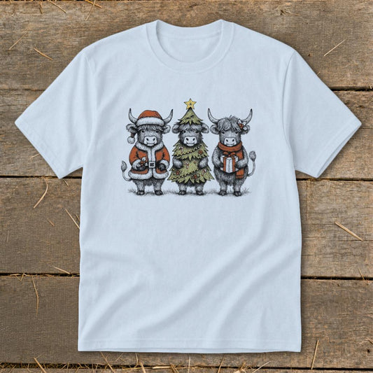 3 Cow Christmas Youth Tee