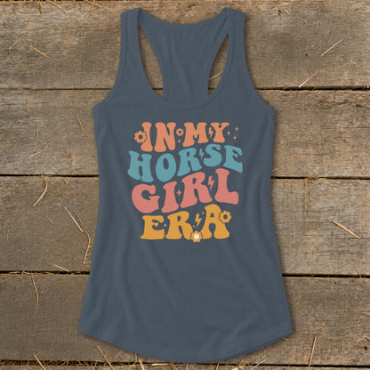 In My Horse Girl Era text on a gray racerback tank top.
