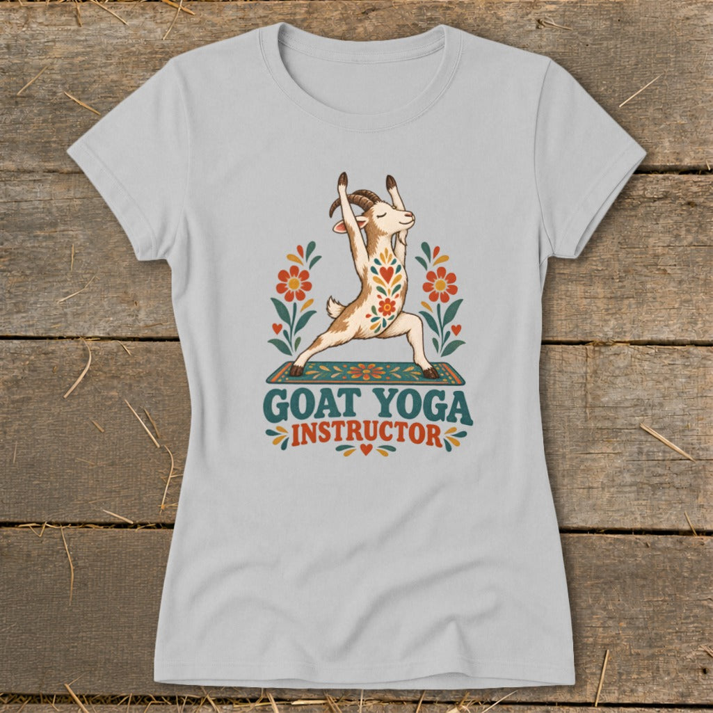 Goat doing yoga with text "GOAT YOGA INSTRUCTOR".