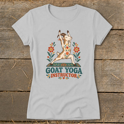 Goat doing yoga with text "GOAT YOGA INSTRUCTOR".
