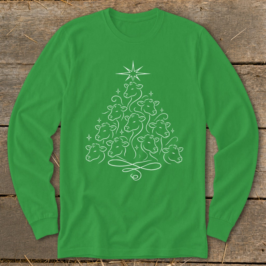 Elegant Cow Tree Long Sleeve Tee