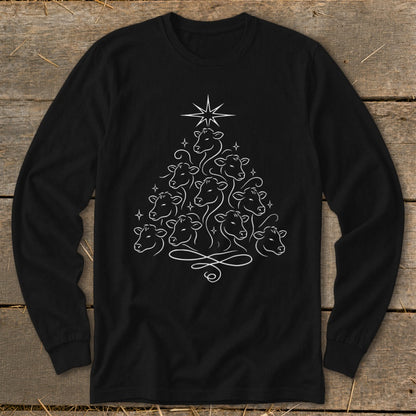 Elegant Cow Tree Long Sleeve Tee