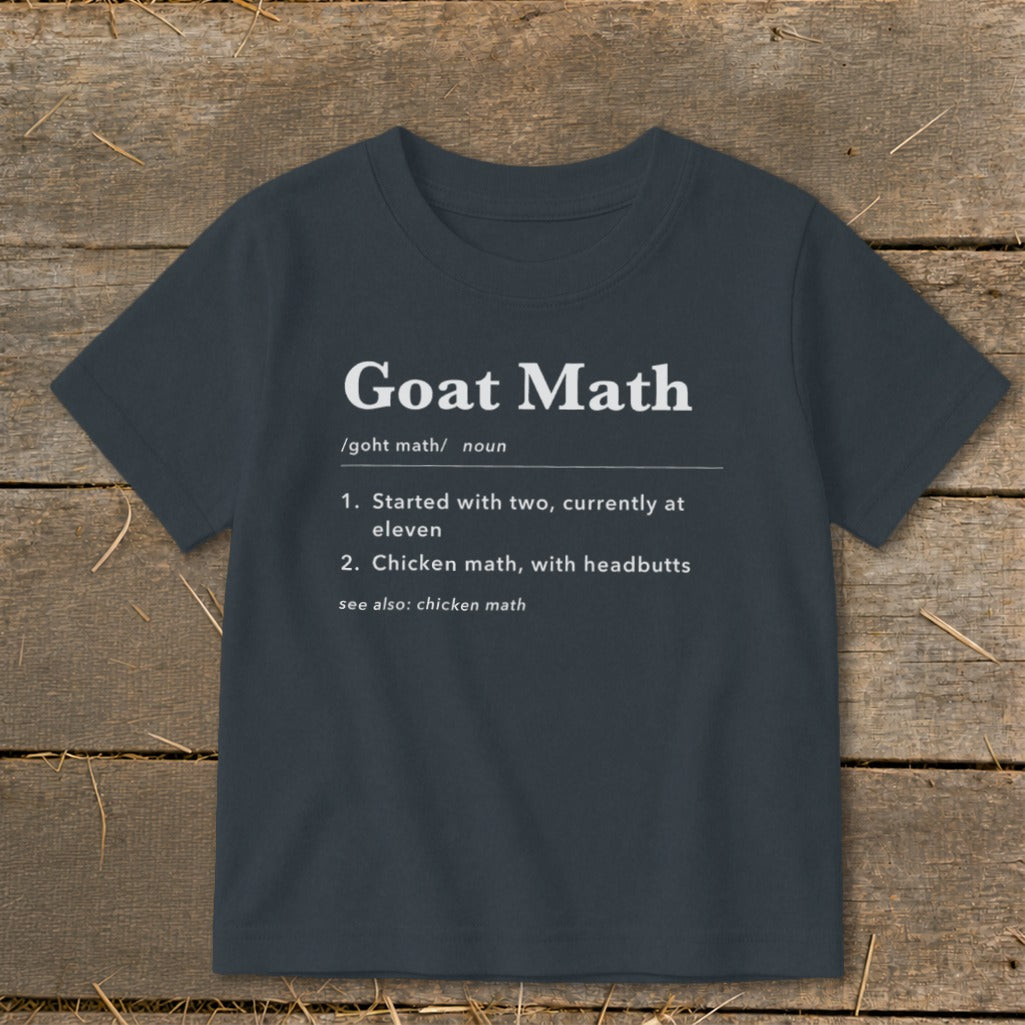 Goat Math definition with phrases "Started with two" and "Chicken math".