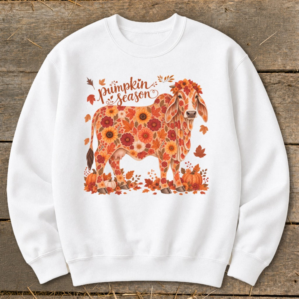 Fall Floral Brahman Cow Sweatshirt