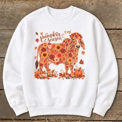 Fall Floral Brahman Cow Sweatshirt