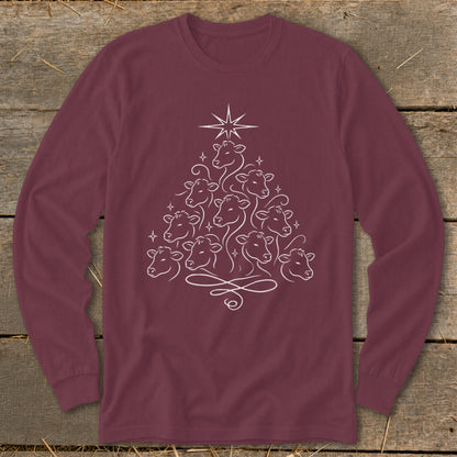 Elegant Cow Tree Long Sleeve Tee