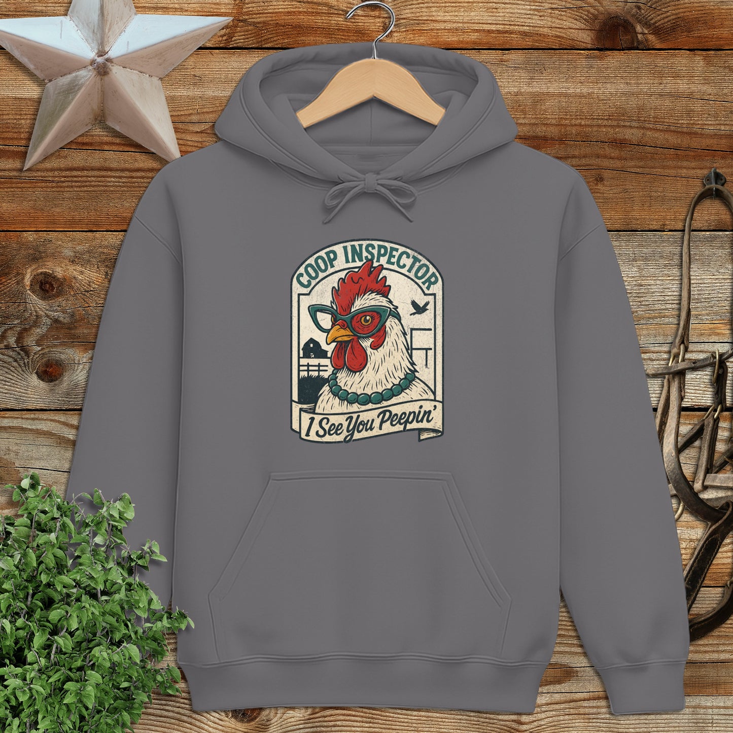 Coop Inspector I See You Peepin Chicken Hoodie