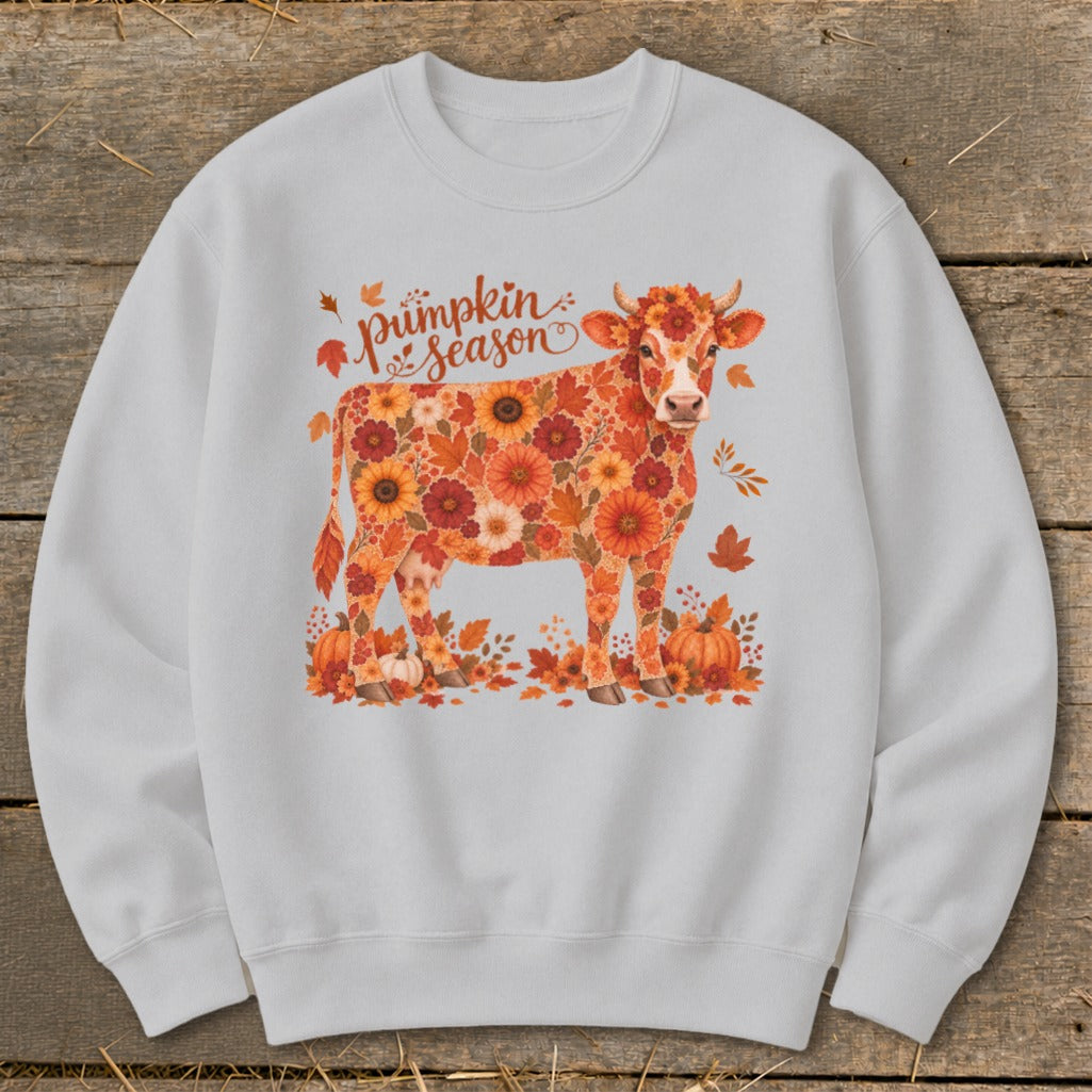 Fall Floral Cow Sweatshirt