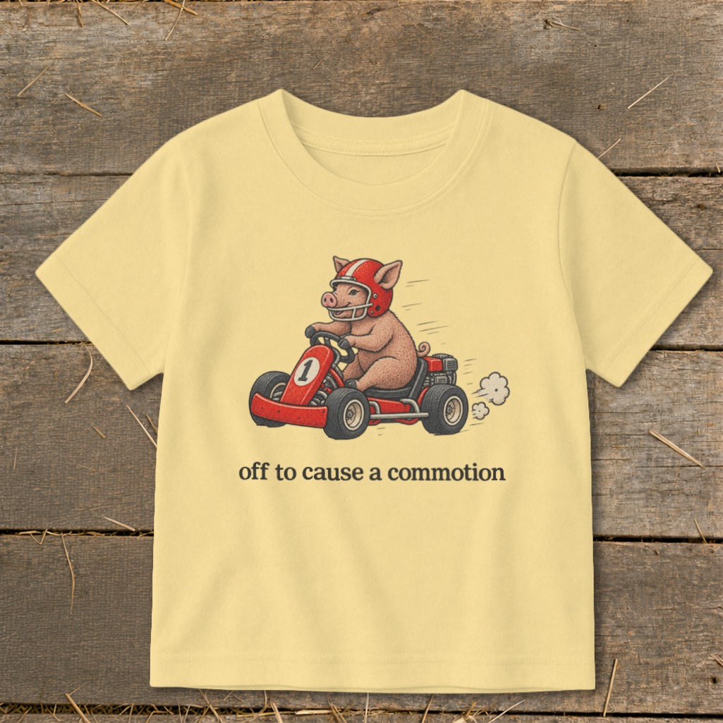 Off To Cause a Commotion Toddler Tee