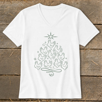 Elegant Chicken Tree V-neck