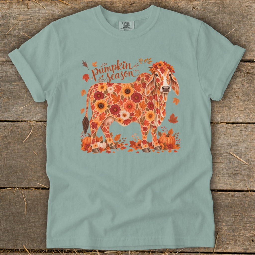 Fall Floral Brahman Cow Signature Tee