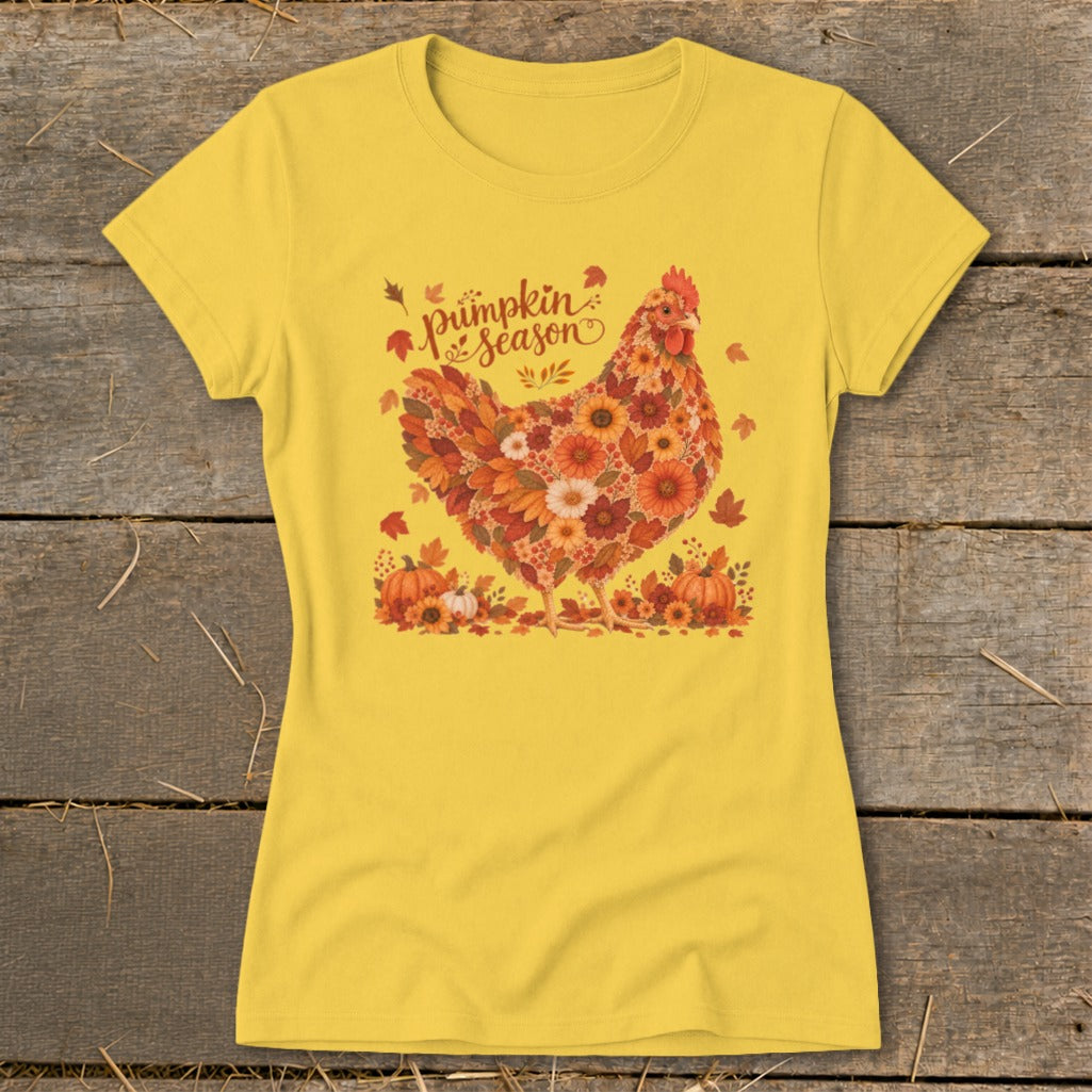 Fall Floral Chicken Ladies Tee