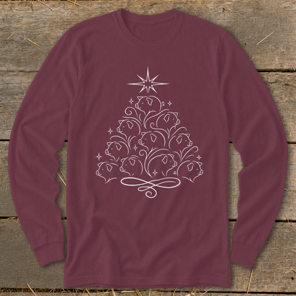 Elegant Pig Tree Long Sleeve Tee