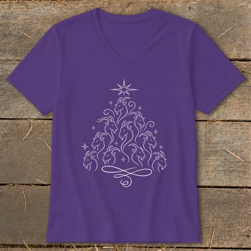 Elegant Goat Tree V-neck