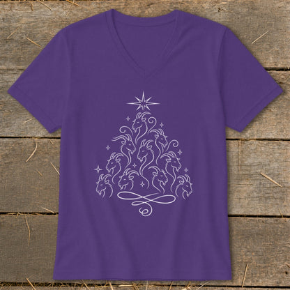 Elegant Goat Tree V-neck