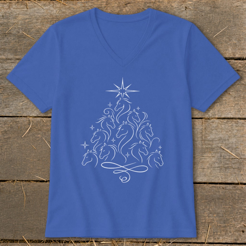 Elegant Horse Tree V-neck