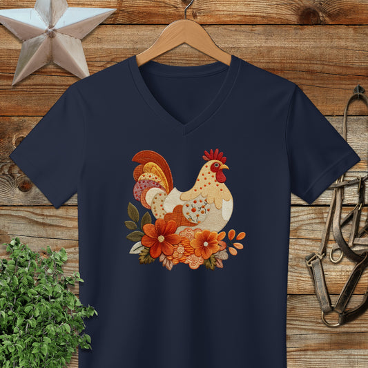 Colorful Rooster With Floral Design Graphic T-shirt product type