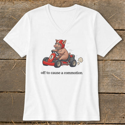 Off To Cause a Commotion V-neck