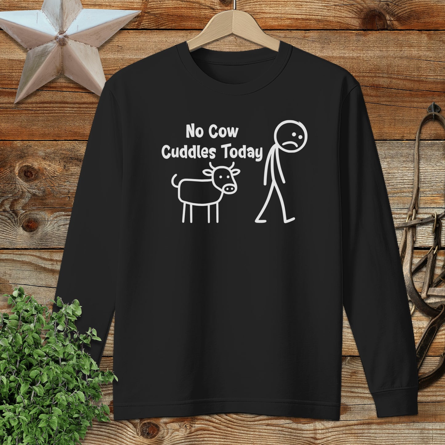 No Cow Cuddles Today Stick Figure Sweatshirt