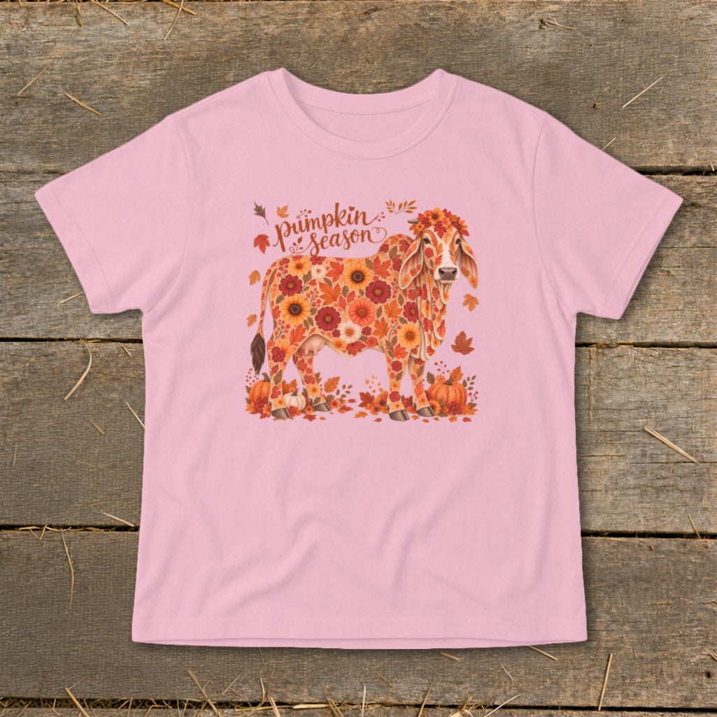 Fall Floral Brahman Cow Infant Tee