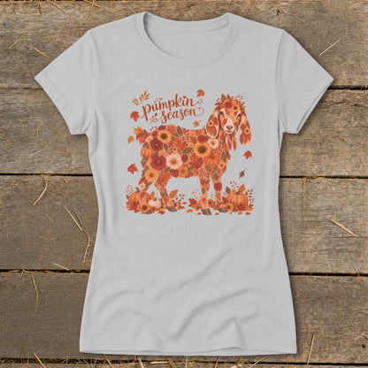 Fall Floral Nubian Goat Ladies Tee