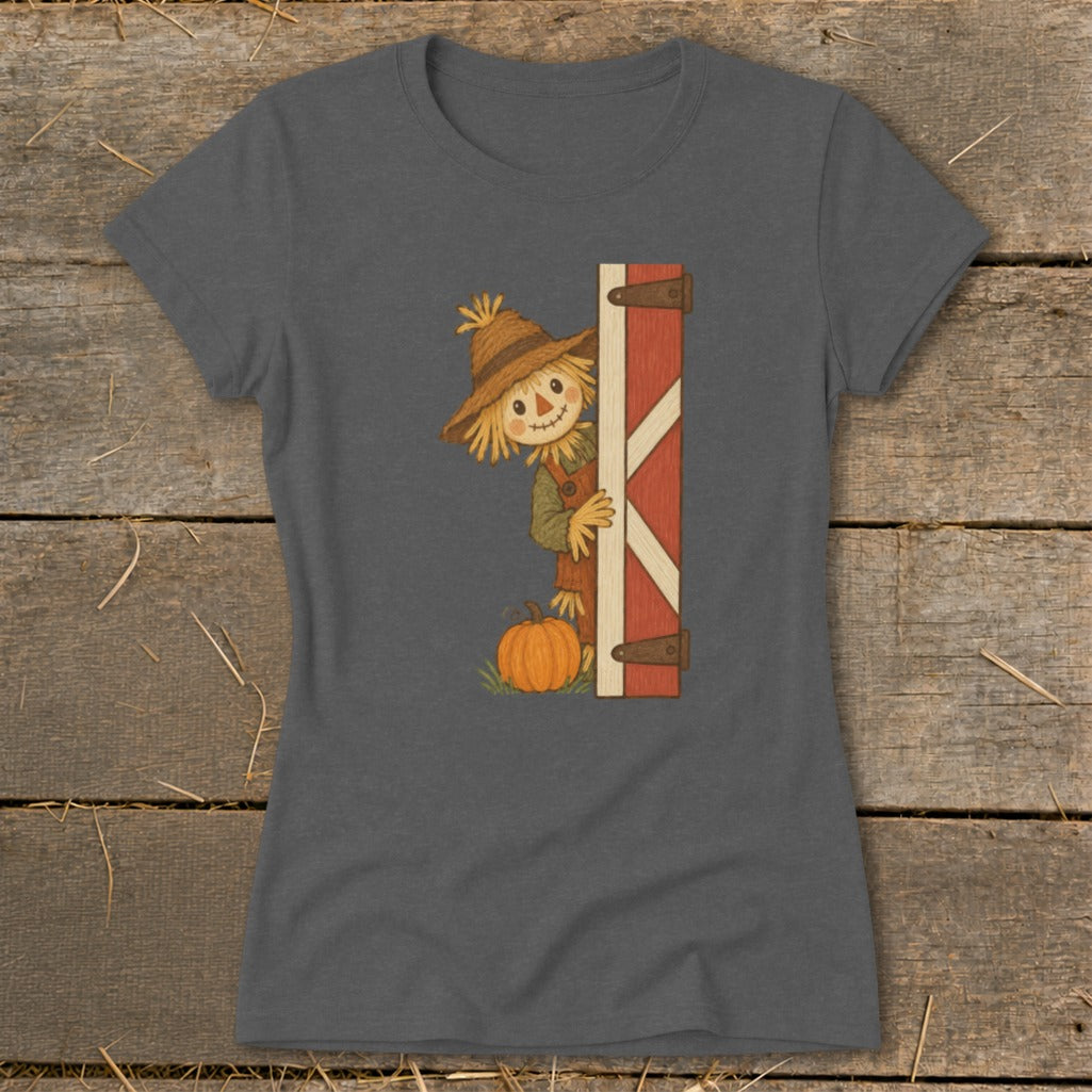 Peeking Scarecrow Ladies Tee