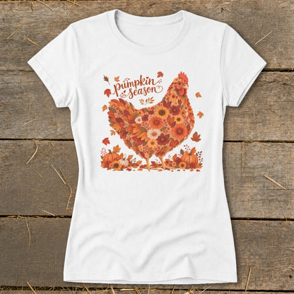 Fall Floral Chicken Ladies Tee