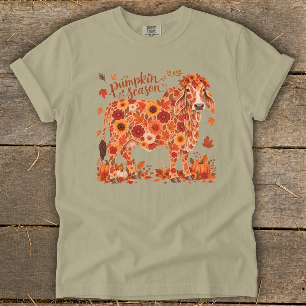 Fall Floral Brahman Cow Signature Tee