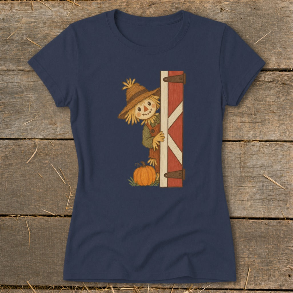 Peeking Scarecrow Ladies Tee