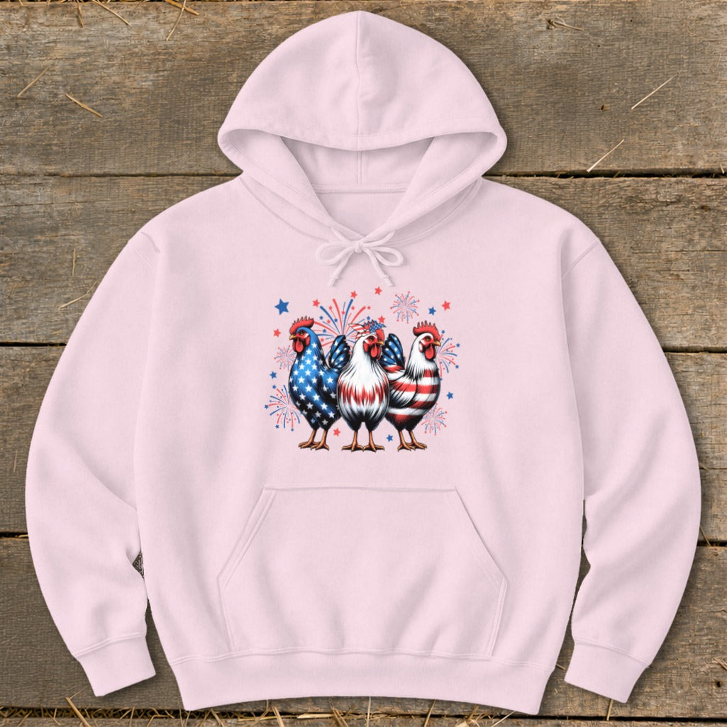 4th of July Chickens Hoodie