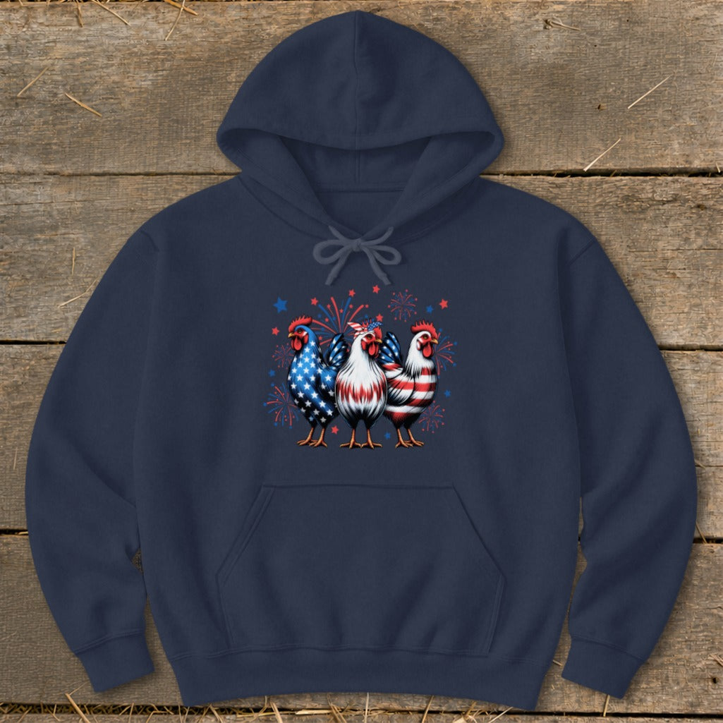 4th of July Chickens Hoodie