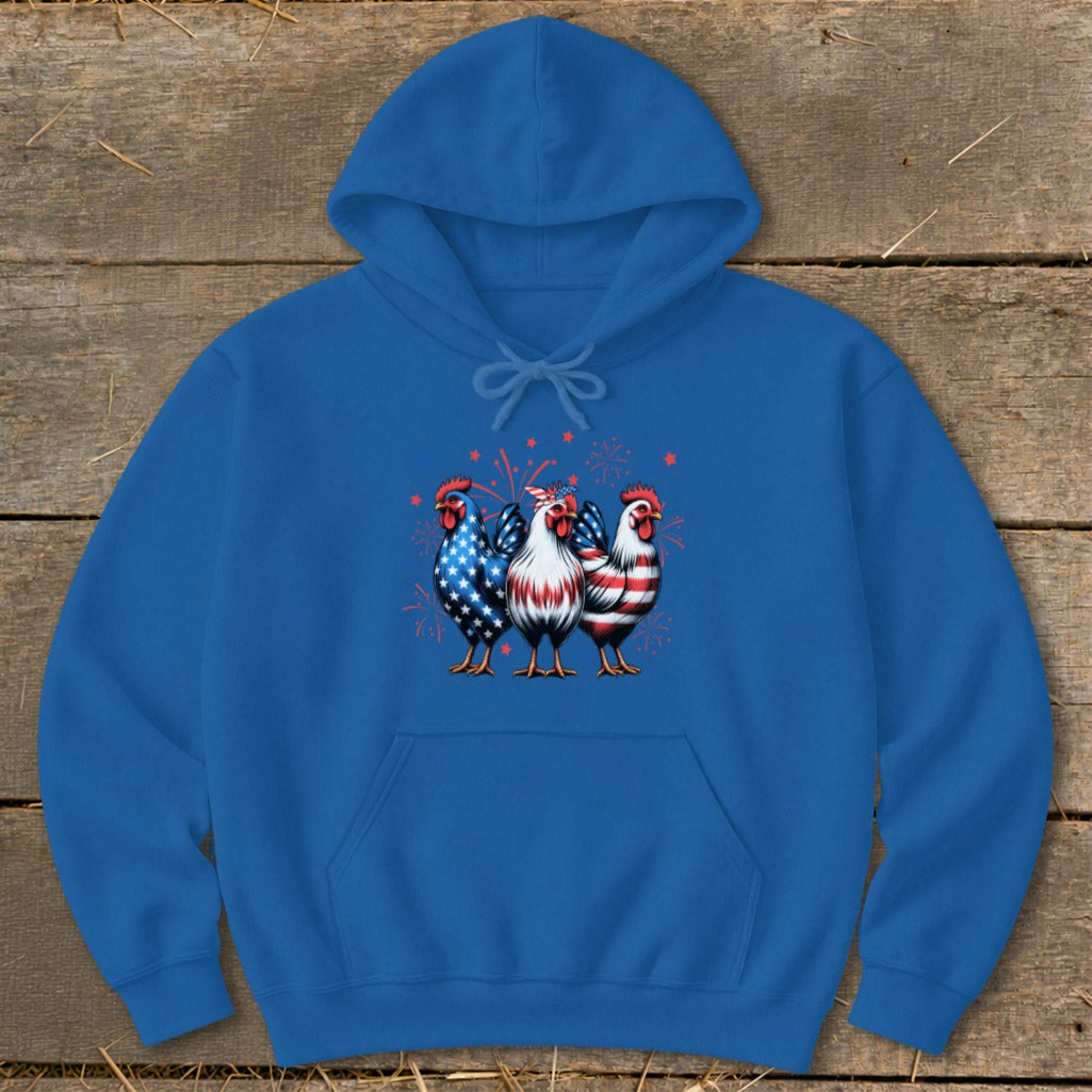 4th of July Chickens Hoodie