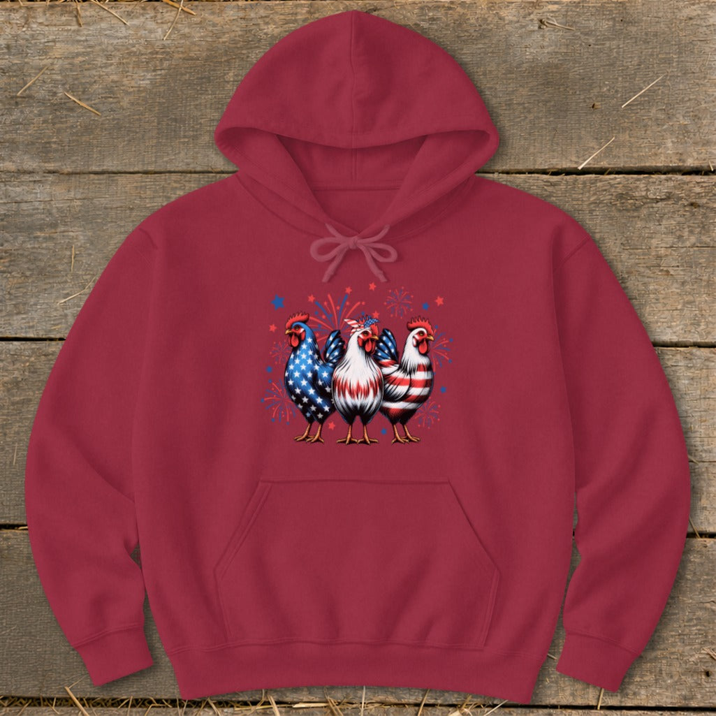 4th of July Chickens Hoodie