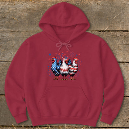 4th of July Chickens Hoodie