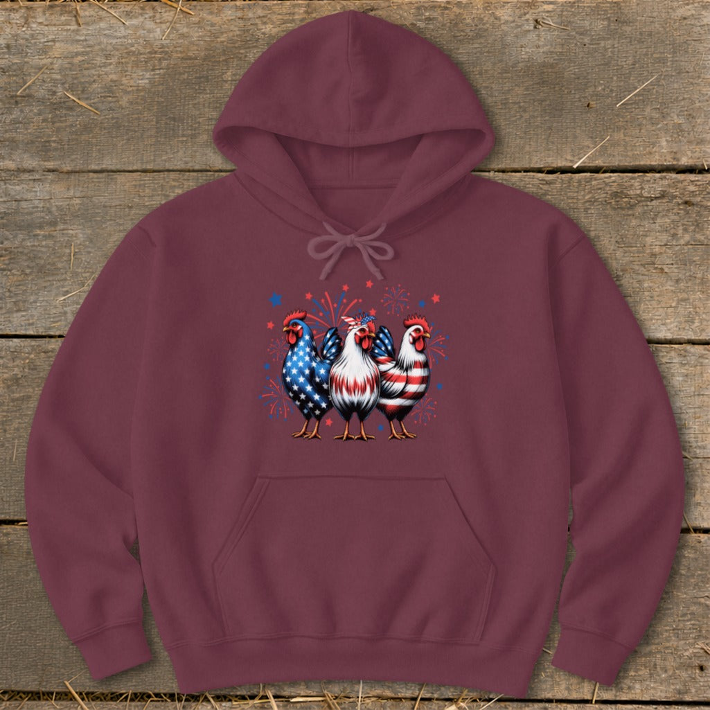 4th of July Chickens Hoodie