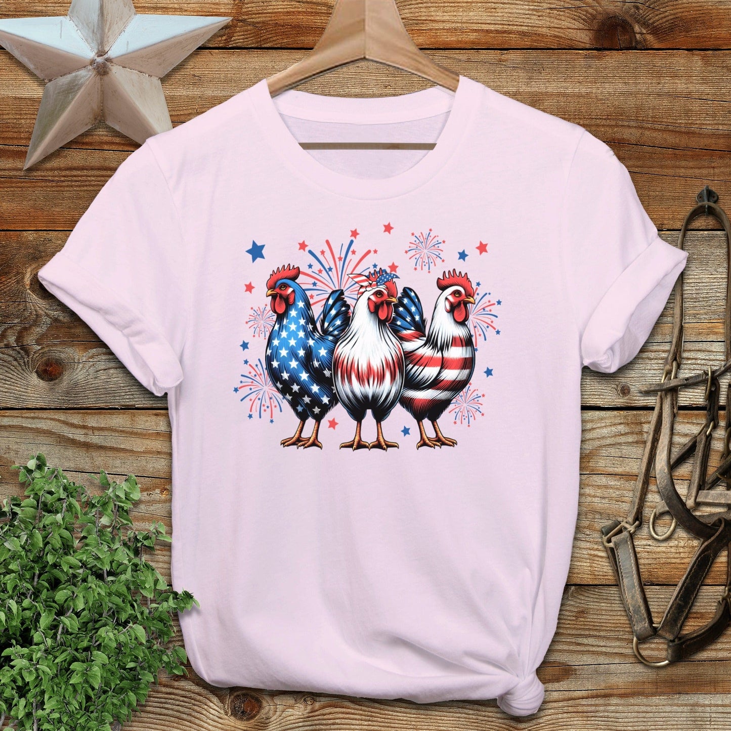 4th of July Chickens Softstyle Tee