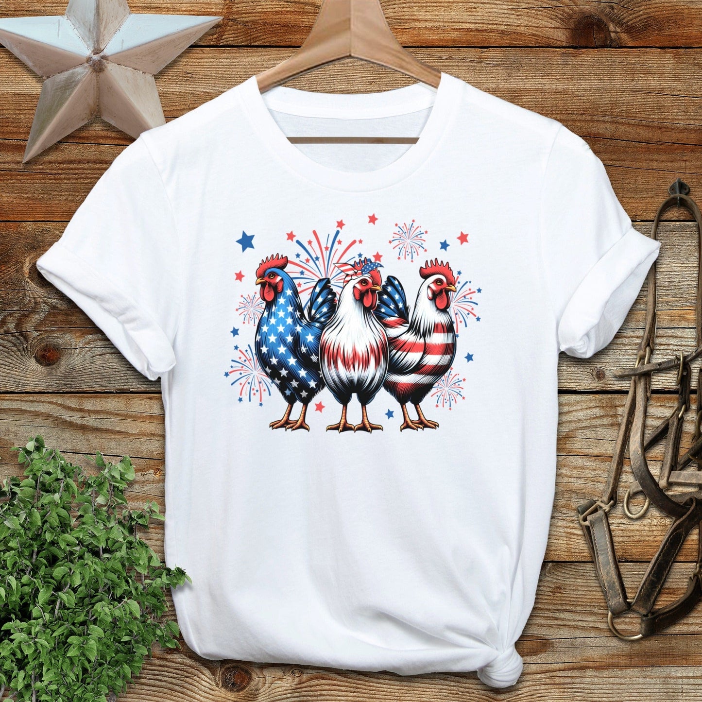 4th of July Chickens Softstyle Tee