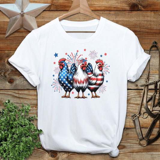 4th of July Chickens Softstyle Tee
