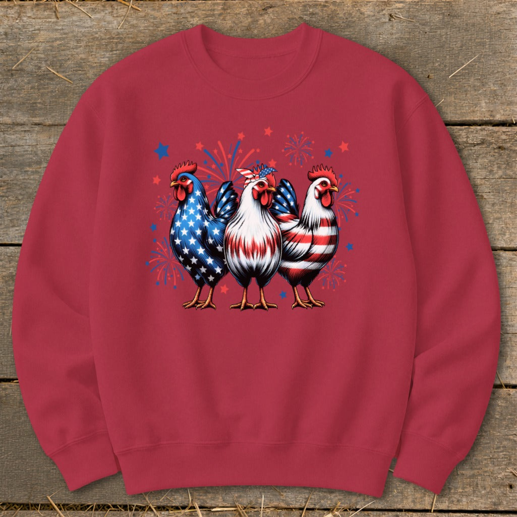 4th of July Chickens Sweatshirt