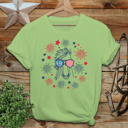 4th of July Horse Softstyle Tee