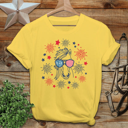 4th of July Horse Softstyle Tee