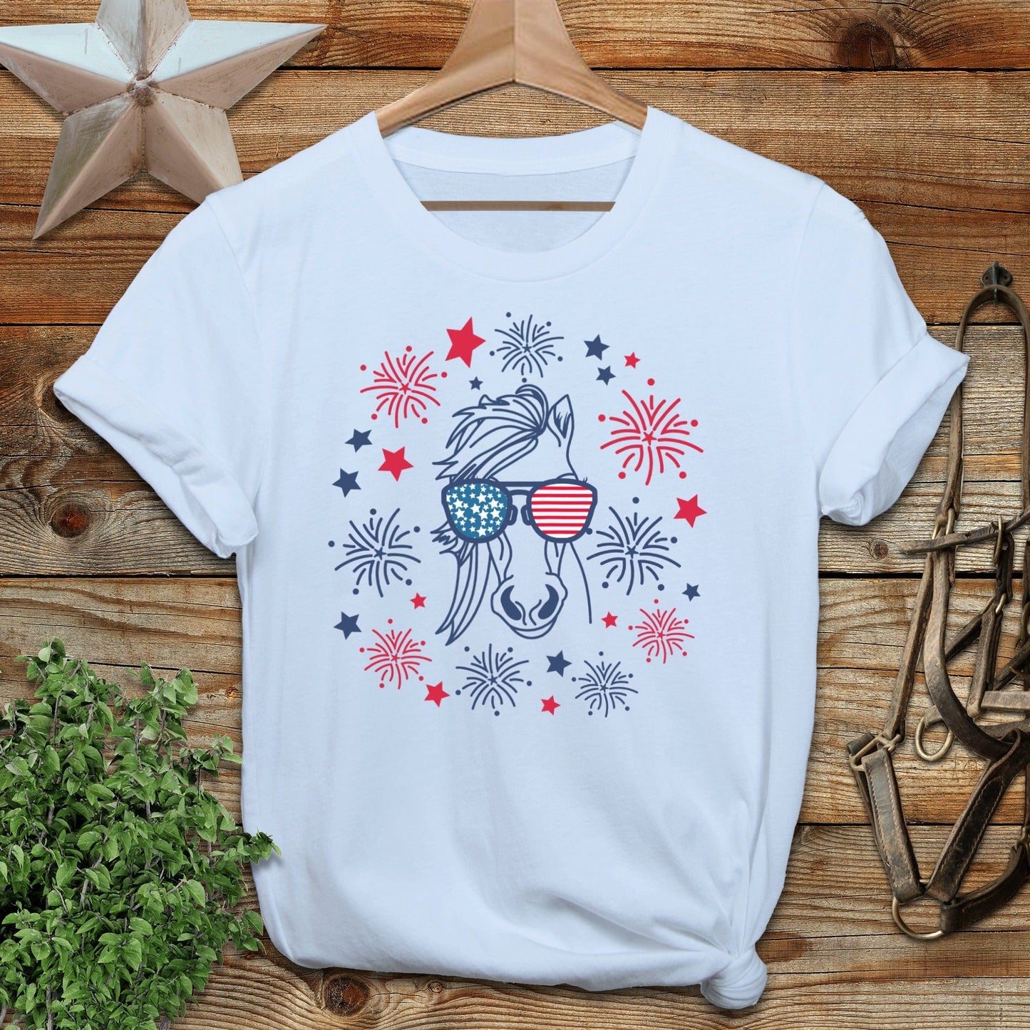 4th of July Horse Softstyle Tee