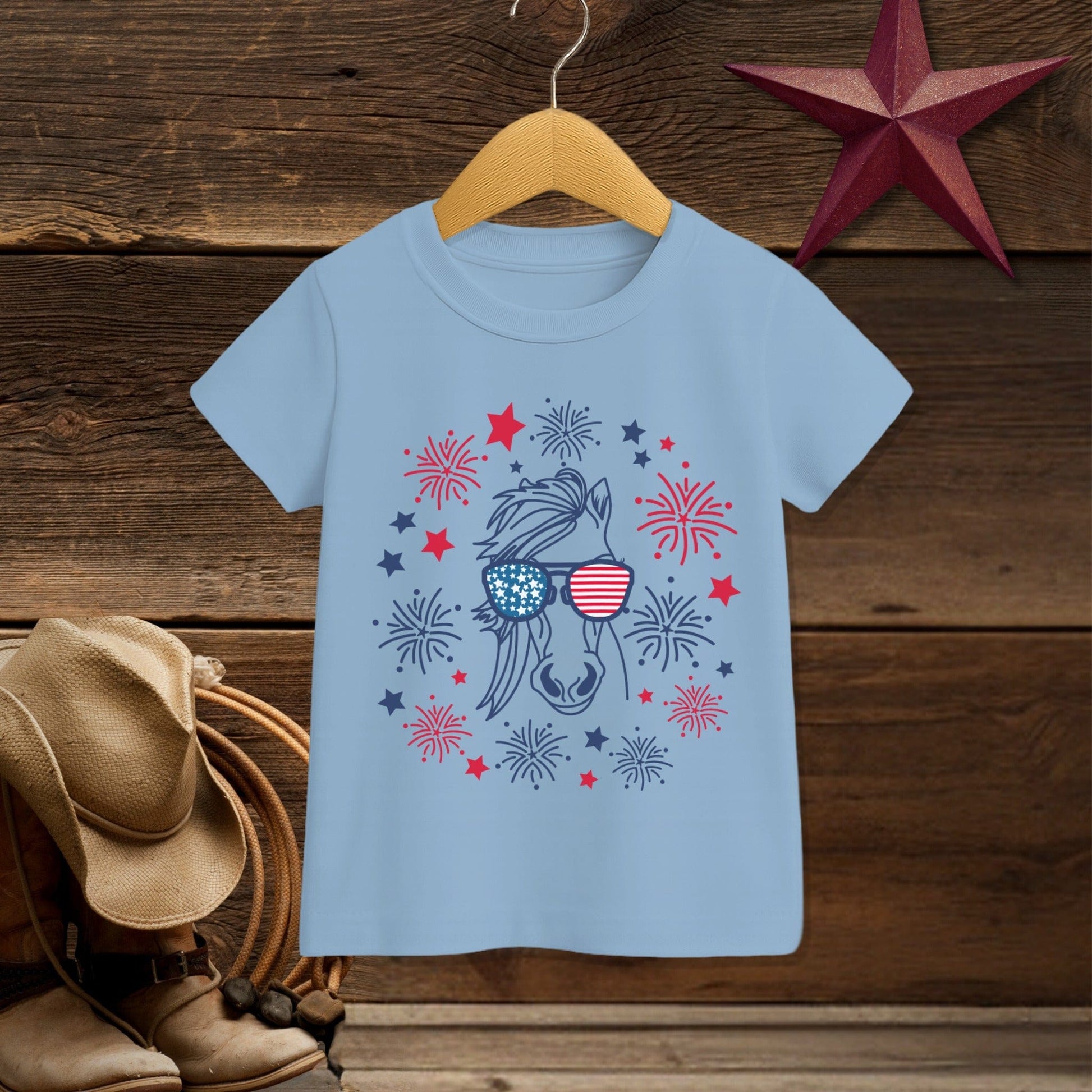 4th of July Horse T-Shirt (Toddler)