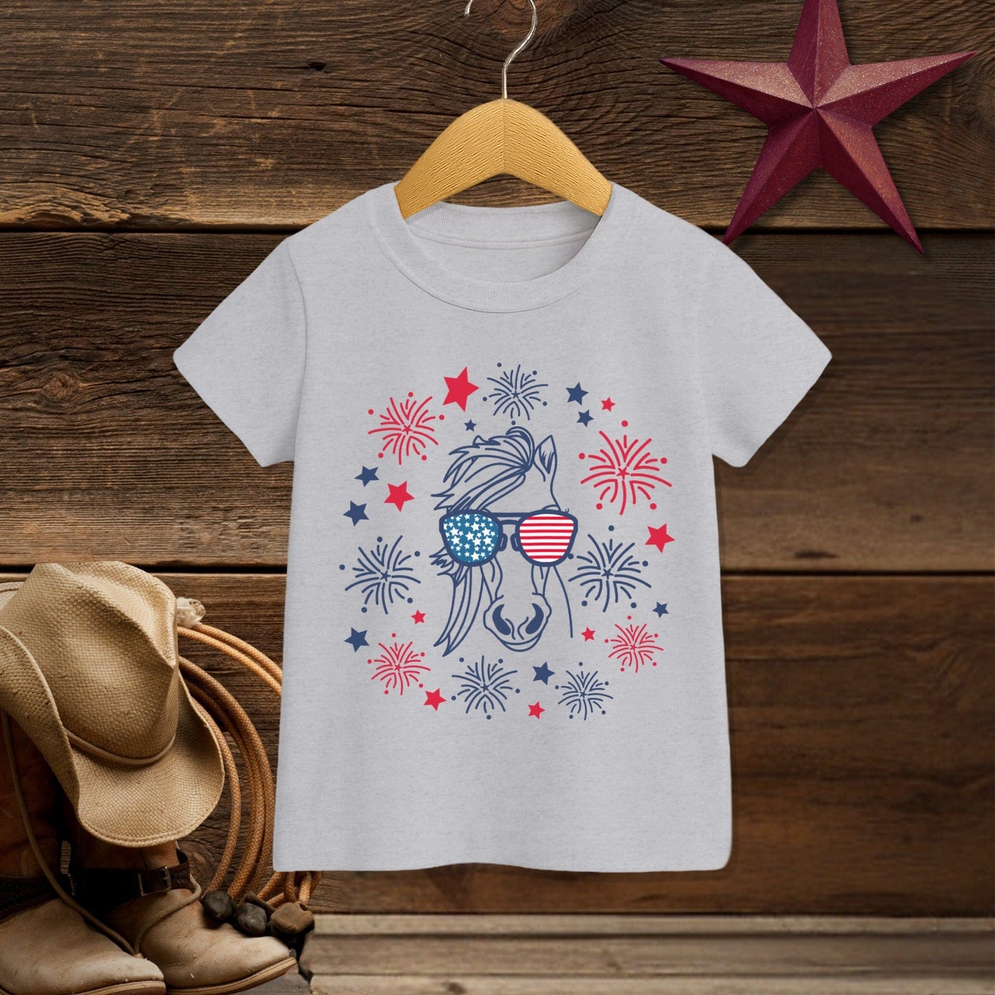4th of July Horse T-Shirt (Toddler)