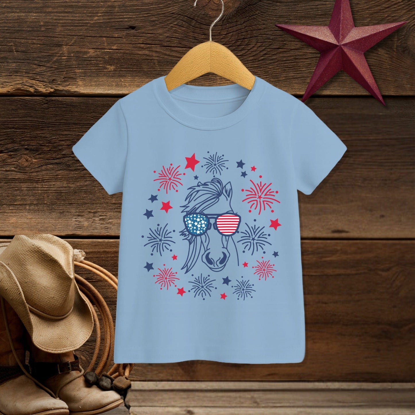 4th of July Horse T-shirt (Toddler)